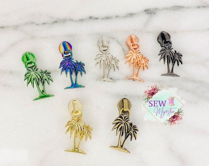 Size #5 Palm Tree Zipper Pull for Nylon Zipper Tape Exclusive to Sew Majestic