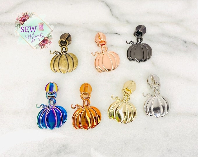 Exclusive Pumpkin Size #5 Zipper Pull for Nylon Zipper Tape