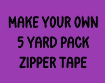 Choose Any 5 yards of Zipper Tape, Pick Your Own Zipper Tape, #5 Zipper, Nylon Zipper Tape, Rainbow Zipper, Pink Zipper, Black Zipper
