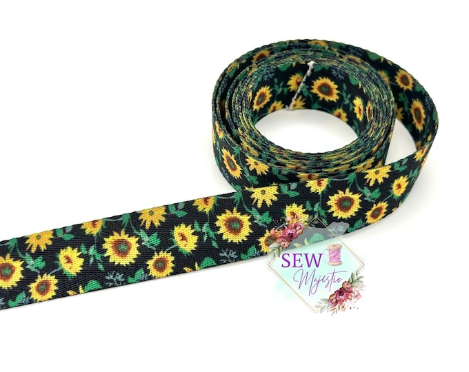 1" Sunflower By the Yard, Seatbelt Webbing