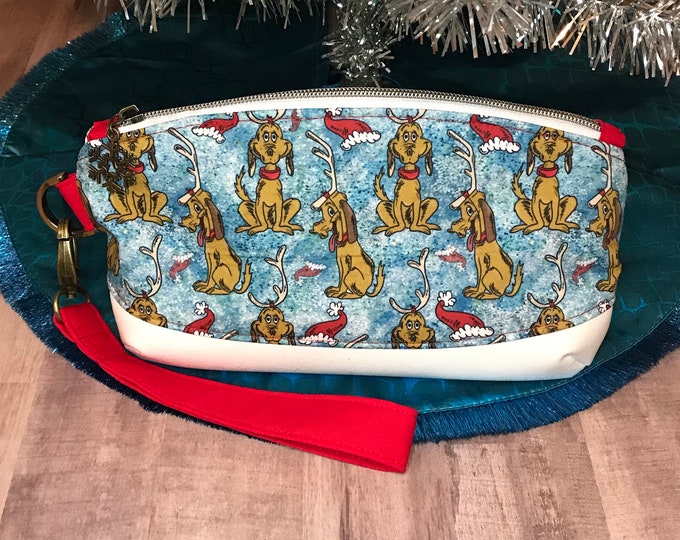 Mean One's Dog Wristlet, Handmade Purse, Christmas Gift, Fandom, Gift for Teen, Handmade Purse, Custom Wristlet, Sew Majestic