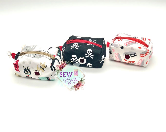 Dog Poop Bag Holder, Dog Walking Bag, Leash Accessories, Gift for Dog Lovers, Dog Mom, Dog Dad, Gift for Pet Lovers, Skull and Crossbones
