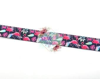 Cinta de cinturón de seguridad Flamingo de 2,5 cm (1 pulgada), corte de 4,5 metros (5 yardas), cinta rosa, cinta de cinturón de seguridad, correas para bolsos, para la confección de bolsos, cinta negra, suministros para la confección de bolsos