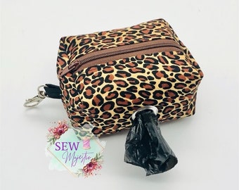 Dog Poop Bag Holder, Dog Walking Bag, Leash Accessories, Gift for Dog Lovers, Dog Mom, Dog Dad, Gift for Pet Lovers, Leopard Print Pet Bag