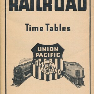 Union Pacific Railroad Public Timetable December 13, 1936