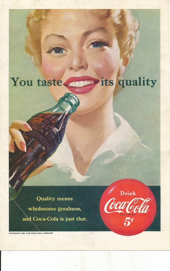 コカコーラ 1940 年代と 1950 年代の雑誌広告 6 点 - Etsy 日本