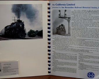 ATSF CALIFORNIA LIMITED pulled by 3751, Sales Manual, 3 tickets, railfair 91 flyer, and brochure.Lot of 5 items: