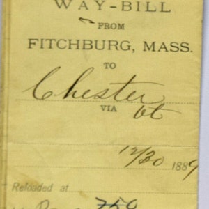 Cartas de porte de ferrocarril Lote de 4, década de 1880 a 1890
