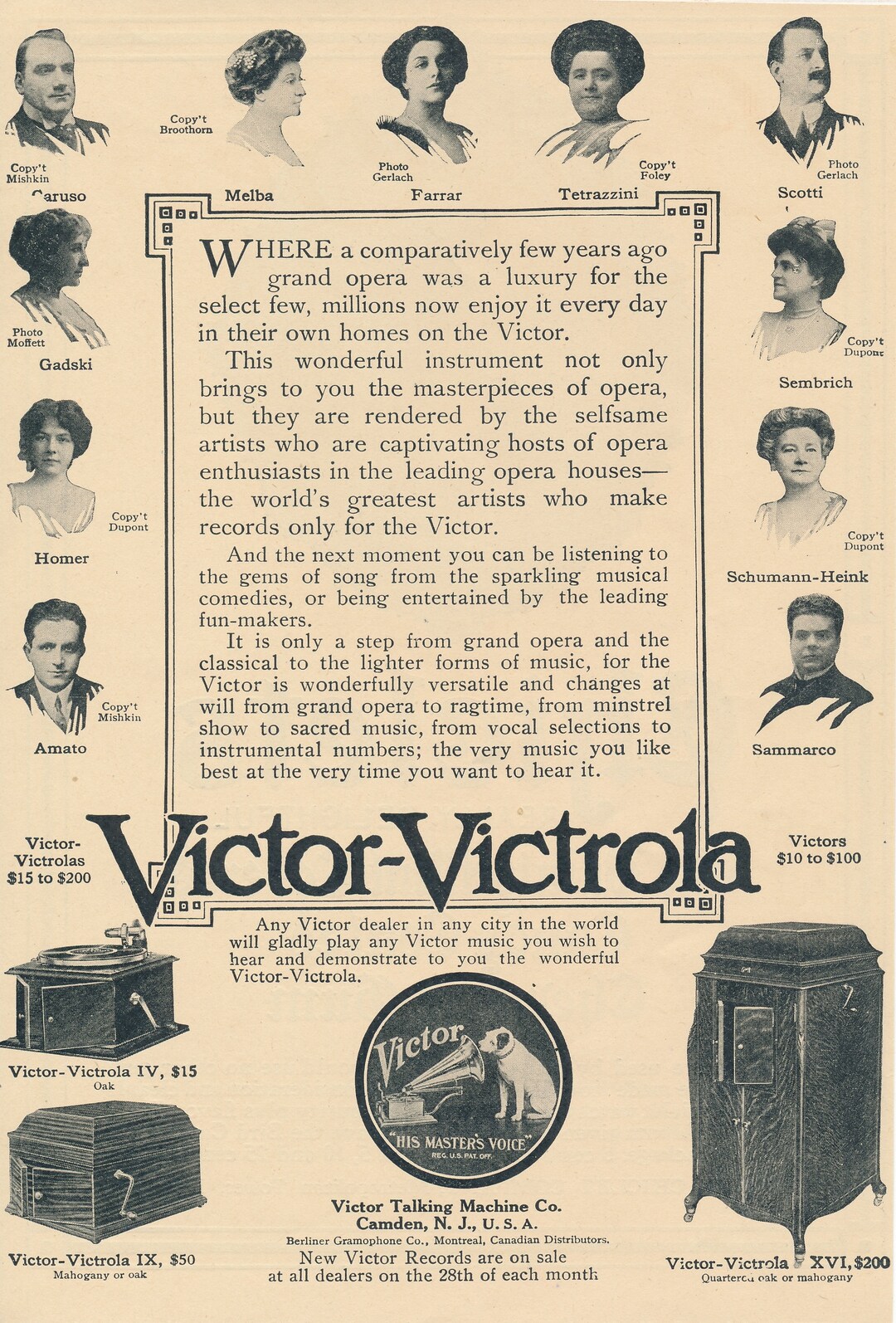 Vintage 3 Victorvictrola Magazine Print Ads From the 1910's Etsy