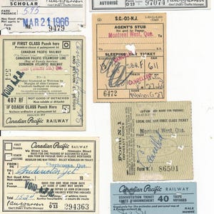 Canadian Pacific Railroad Passenger Train Tickets From the 1960's