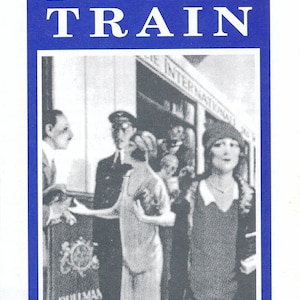 May include: Vintage advertisement for Cafe Lafayette Dinner Train, featuring a black and white photo of people near a train. The text includes "Scenic," "Cafe Lafayette," "Dinner Train," and "North Woodstock New Hampshire."