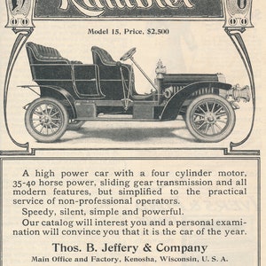 5 Vintage Print Ads for Rambler in the 1900's - Etsy