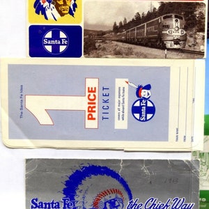 SANTA FE Railroad  3 Ticket Envelopes