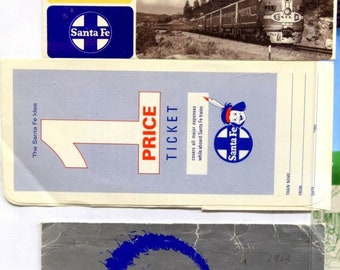 SANTA FE Railroad  3 Ticket Envelopes