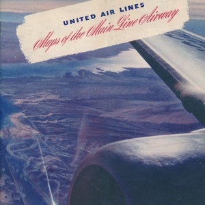 Mapas de la línea aérea principal de United Airlines, década de 1940
