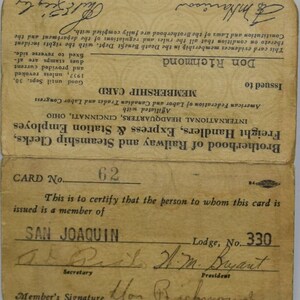 Irmandade de Escriturários Ferroviários e de Navios a Vapor, Manuseadores de Carga, Funcionários de Estação e Expressos San Joaquin Lodge 1836-37