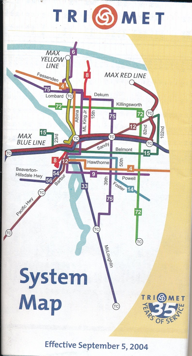 Trimet Routes Tri Met Metropolitan Area Express ( MAX) Portland , Oregon Lot of 4 ...