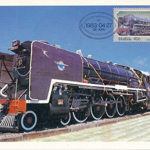 South African Railways Kavel van 4 ansichtkaarten met bijpassende postzegel inclusief afstempeling op 27 april 1983 in De Aar, Zuid-Afrika