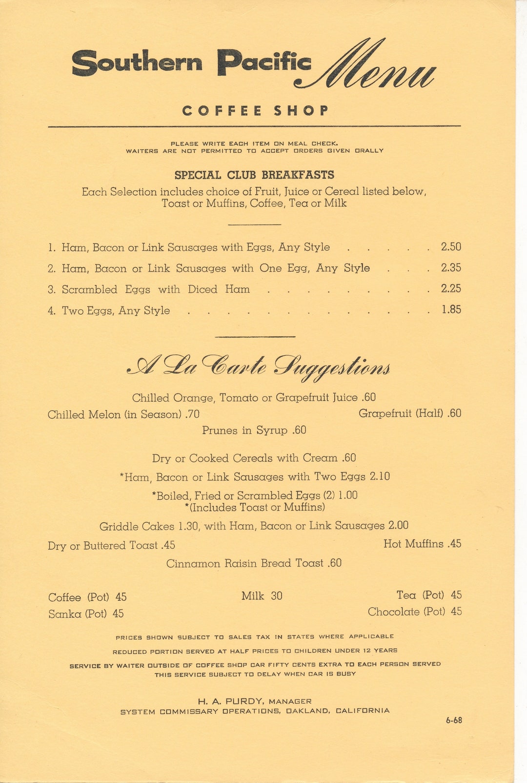 southern-pacific-coffee-shop-menus-lot-of-2-etsy