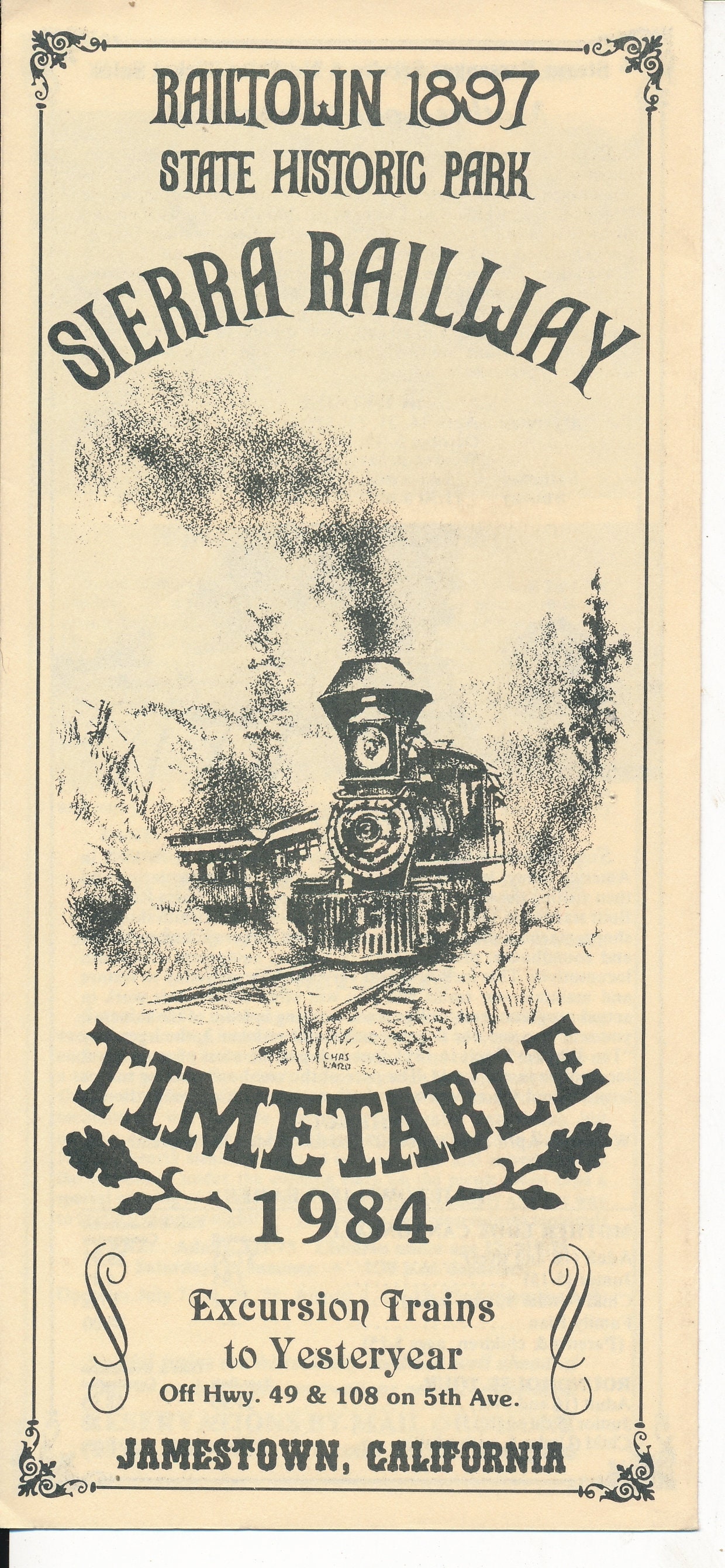Sierra Railroad Railtown 1897 Lot of 9 Items: 7 Brochures Form 1974 to ...