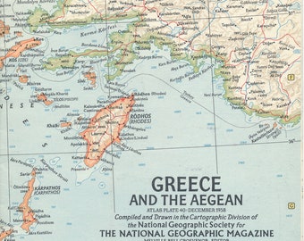 National Geographic Maps:  Greece and the Aegean 1958 and Italy 1961