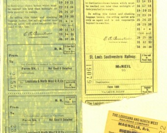 ルイジアナ＆ノースウェスト鉄道会社のチケット 10 枚セット