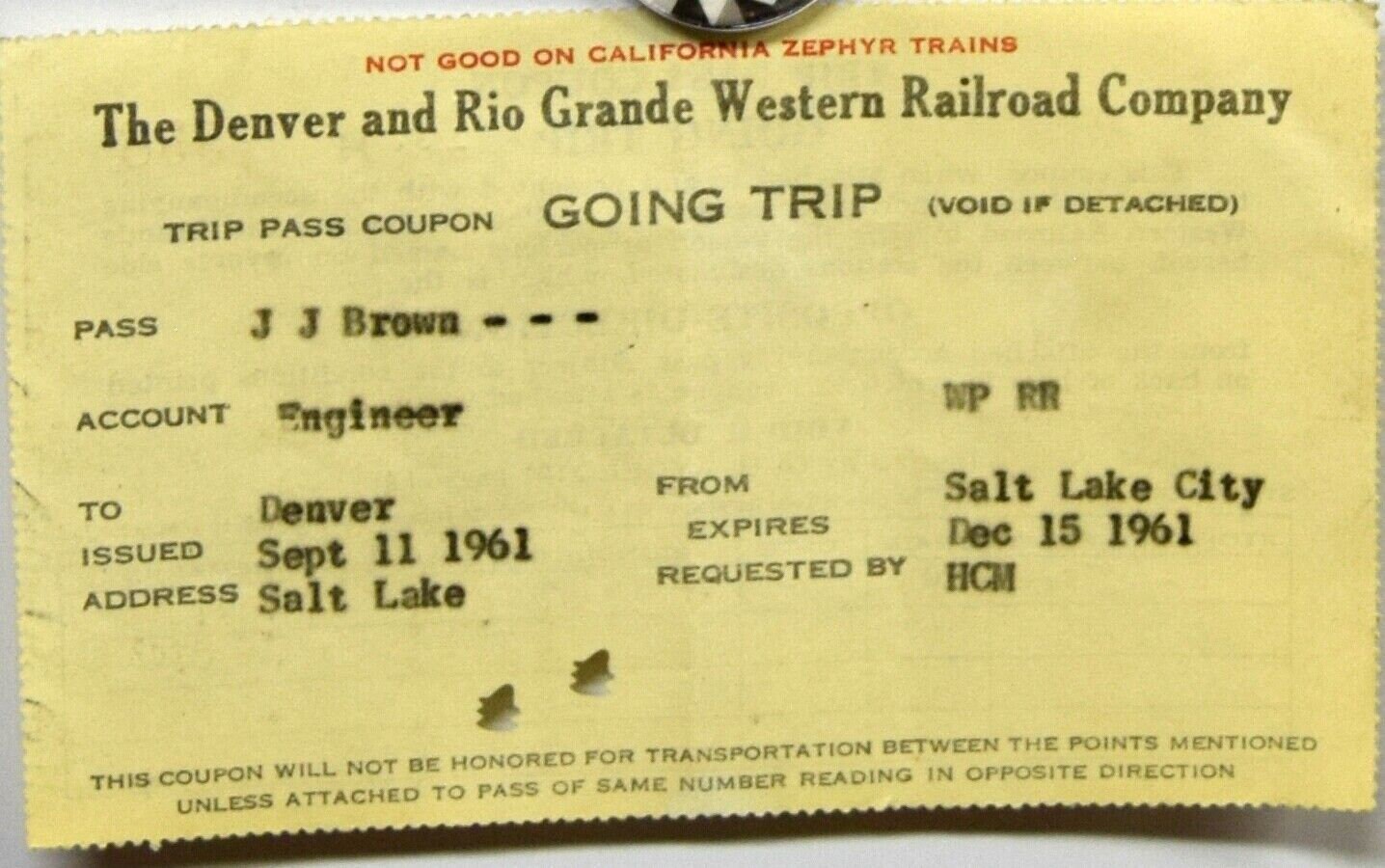 Denver & Rio Grande Western Railroad Lot of 4 Items: 1961 - Etsy