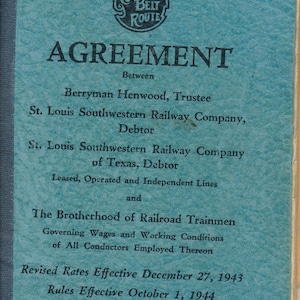 Cotton Belt Route Agreement with the Brotherhood of Railroad Trainmen December 27, 1943