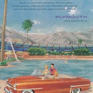 Vintage Print Ad for Plymouth in the 1950&#39;s