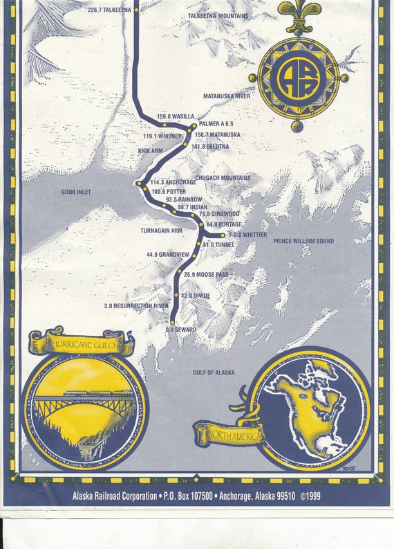 Alaska Railroad Route Map Alaska Railroad Travel Glacier Discovery