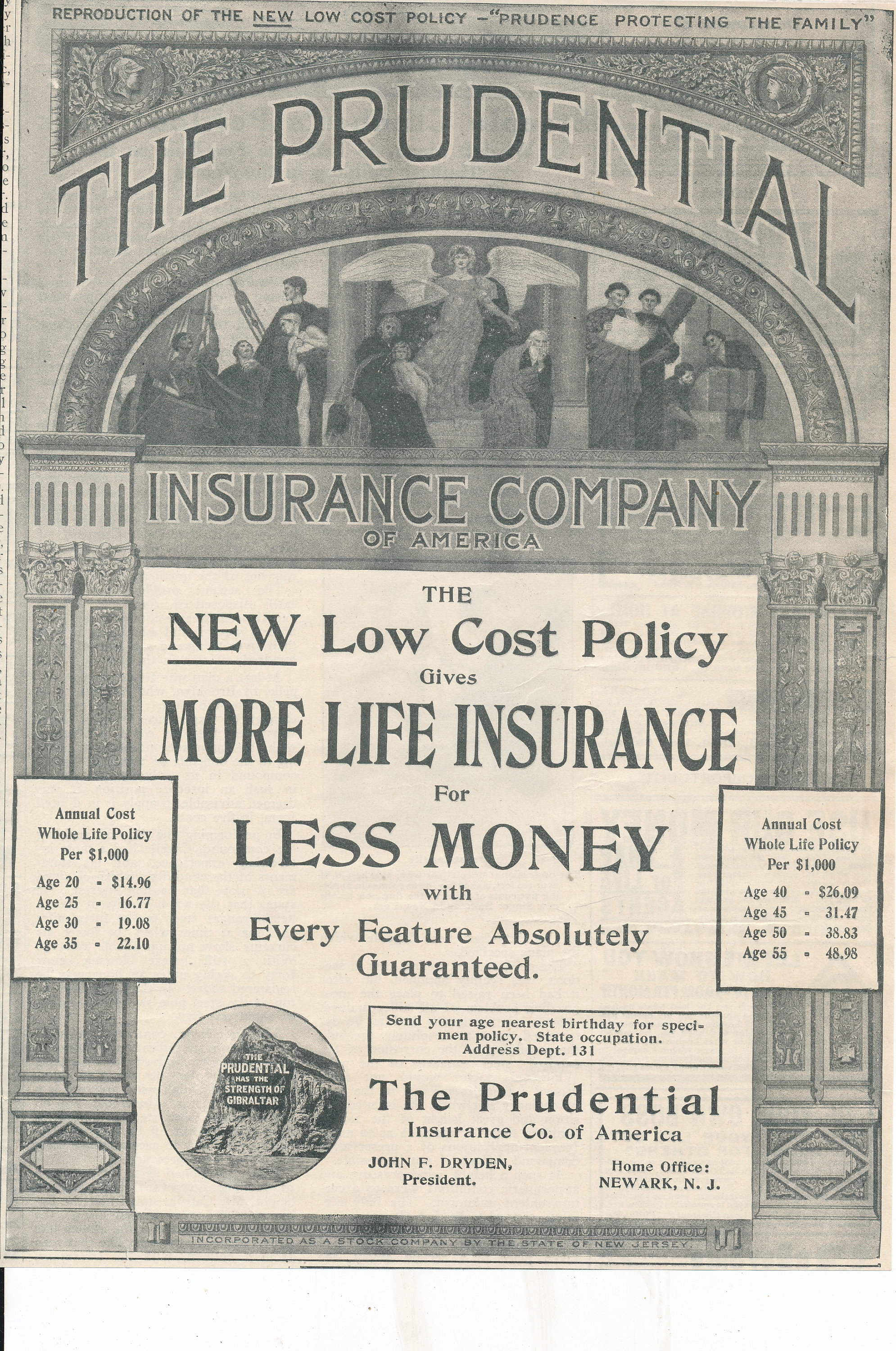 【極美品】welcome to the prudential 1937 the Prudential Insurance Company Vintage Ad