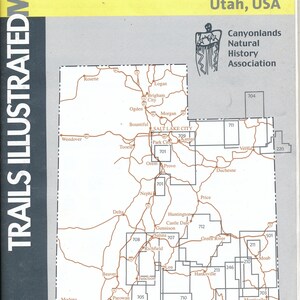 Parques nacionales de EE. UU.: lote de 4 mapas del suroeste, parque nacional Canyonlands, Glen Canyon, Grand Gulch Plateau y Smoky Mountain, Utah