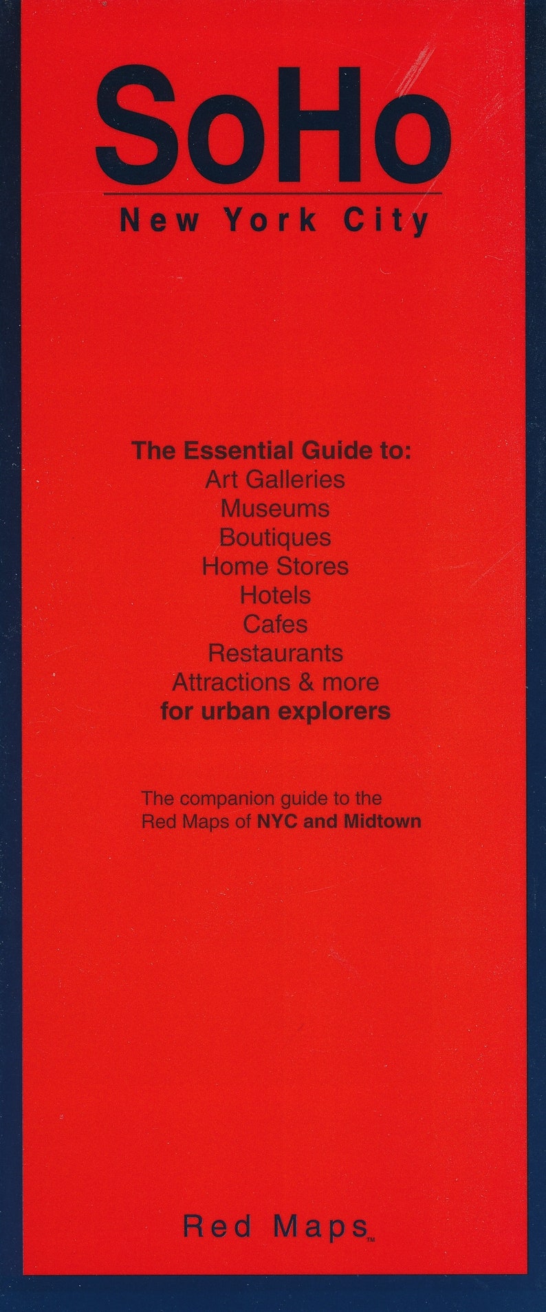 New York City Map: Red Maps New York City Lot of 3 NYC, Midtown, Soho ...