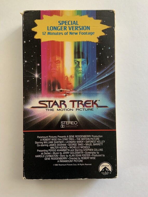 VHS Star Trek the Motion Picture Special Longer Version VHS