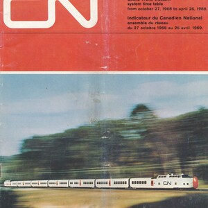 Canadian National Railroad Public Timetable October 27, 1968