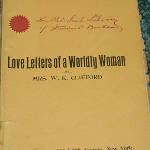 Cartas de amor de una mujer cosmopolita, de la Sra. W.K. Clifford, 1898, tapa blanda
