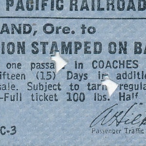 Union Pacific Railroad Lot de 4 billets de type carte