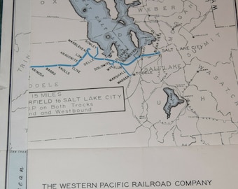 Western Pacific Railroad System Map including SN and TWS  19 X 31  Feb 29, 1980