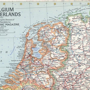 Cartes National Geographic : France, Belgique et Pays-Bas 1960 et Scandinavie 1963