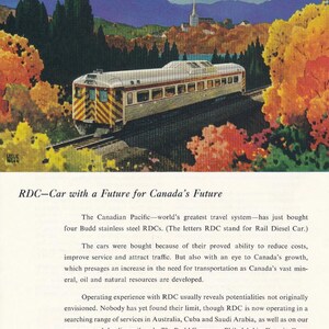 Budd Railcar Company 3 Magazine Print Ad's for New RDC Budd Cars for ...