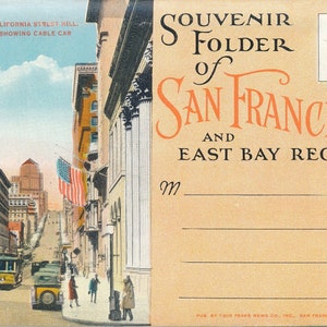 Vintage antieke twee souvenirmappen van San Francisco en de regio East Bay in totaal 40 foto's op postkaartformaat uit de jaren 1920 en 1930