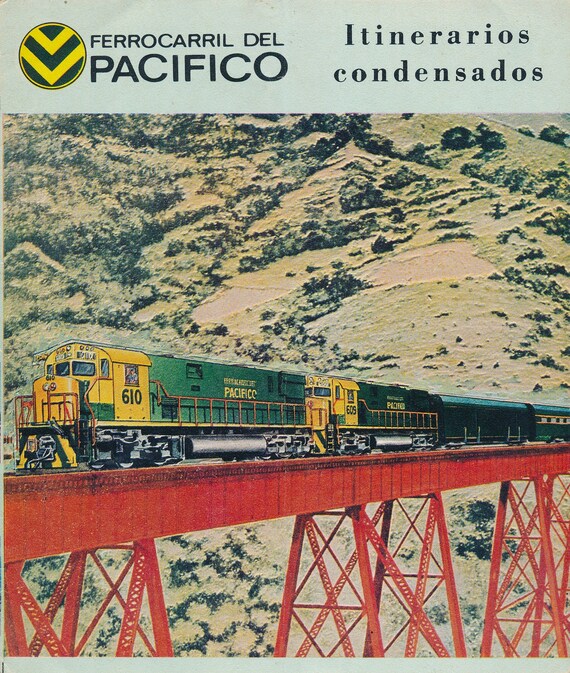 Ferrocarril Del Pacifico Condensed Timetable, Brochure and