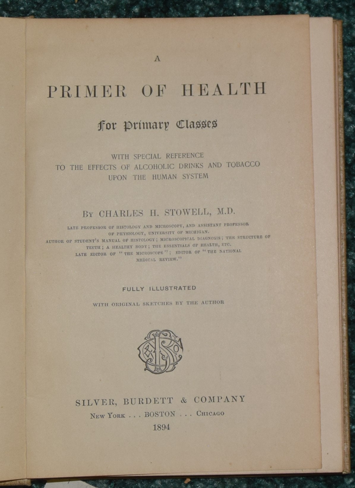 A Primer of Health for Primary Classes by Charles H. Stowell 1894 - Etsy