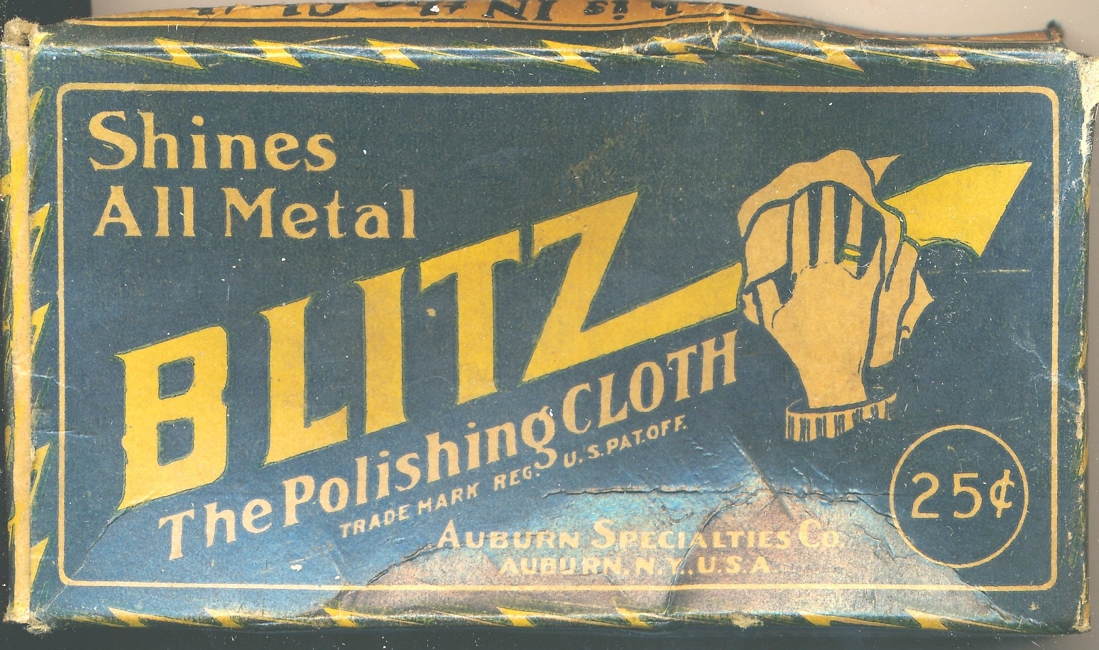 Vintage Collectible BLITZ POLISHING CLOTH & Box-Shines  Brass-Copper-Gold-Silver!