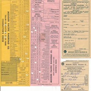 Missouri Pacific Railroad Lot of 4 Tickets