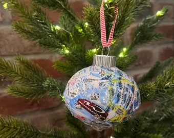 Canadian Ski Mountain Map Ornament