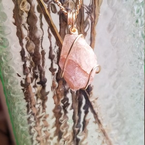 Gold Wire Wrapped Pendant, Hand Harvested Diamond Pointe Quartz