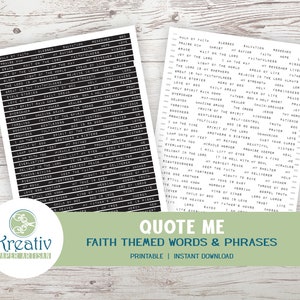 Faith Journaling Words, Vintage Typewriter Style (Printable INSTANT DOWNLOAD)