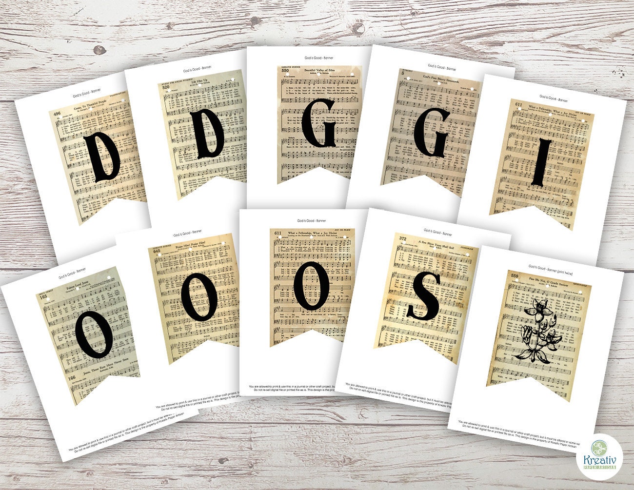God is Good Banner, Printable Hymnal Pages, Christian Faith, Home Decor ...
