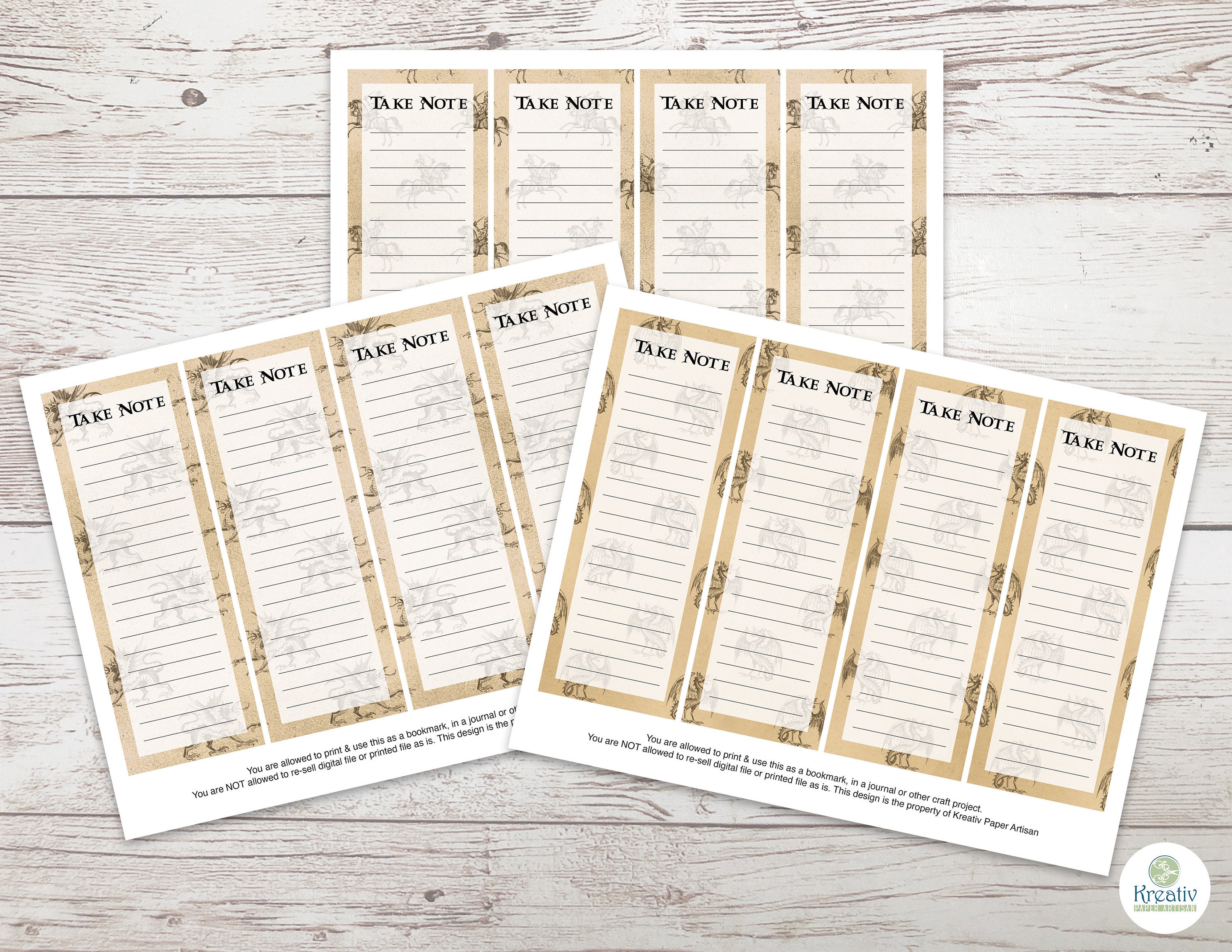 Printable Bookmarks Take Note Book Notes Book Lovers Gift | Etsy